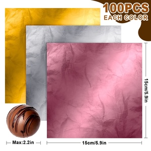 Cấp thực phẩm thân thiện với môi NHÔM VUÔNG kẹo wrappers Foil Sheets sô cô la cho Diy Homemade Party favors trang trí - Product Image 2