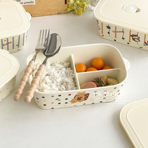 Carino Contenitore per Pranzo in Ceramica con Coperchio e Scomparti, Adatto al Microonde per Pasti Leggeri da Ufficio, Sicuro per Alimenti - Product Image 2