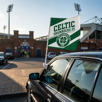 Drapeau de fenêtre de voiture personnalisé avec logo de club, mât en plastique, polyester durable et écologique, drapeau national, design personnalisé, événement sportif