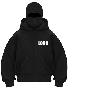 Sudadera con capucha unisex de algodón 100% con cremallera completa, estilo vintage, oversize, para hombre, venta al por mayor - Product Image 1