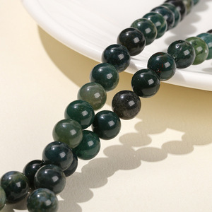 Bijoux Jingde 5a <span class=keywords><strong>Perles</strong></span> rondes en agate naturelle à fleurs flottantes, plantes aquatiques, vertes, accessoires de bricolage en vrac - Product Image 4