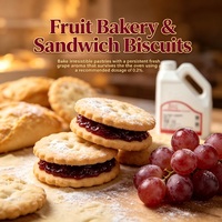 Arôme alimentaire soluble à base d'huile aromatisante aux fruits, saveur authentique de raisin, huile de raisin rouge pure avec une acidité équilibrée pour la pâtisserie et les confiseries