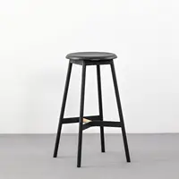Taburete de bar tasarım mobilya Metal bacaklar Sillas atlas Para Bar Modern Metal taban meşe kaplama ahşap yuvarlak demir sandalye
