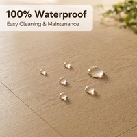 Plancher stratifié flottant imperméable ENF effet bois, système de pose par clips, résistant aux rayures, biseauté sur quatre côtés, pour salon et chambre