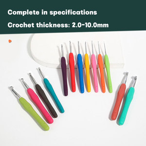 Nhà Máy Bán Buôn Mềm <span class=keywords><strong>Silicone</strong></span> Xử Lý Kim Loại May Phụ Kiện 2-10Mm Áo Len Kim Màu Đan Công Cụ Crochet <span class=keywords><strong>Hook</strong></span> - Product Image 3