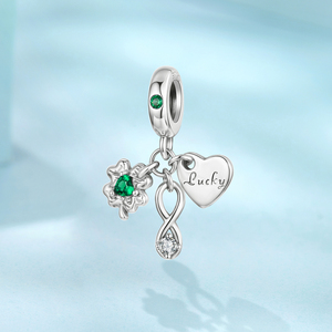 BAGREER <span class=keywords><strong>Ciondolo</strong></span> <span class=keywords><strong>Quadrifoglio</strong></span> in Argento Sterling 925 con Zirconi Cubici e Finitura Ossidata, Gioiello da Donna SCC3113 per Matrimoni CNAS - Product Image 2