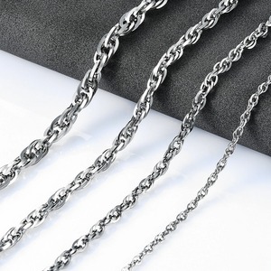 Chaîne en acier inoxydable 2/3/4/5MM pour hommes et femmes, couleur argent, collier de haute qualité, accessoires de bijoux étanches - Product Image 1