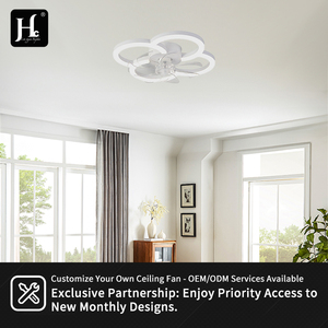 19.7-inch floral design <b>ceiling</b> fan with <b>LED</b> <b>light</b> remote control modern <b>dimmable</b> <b>ceiling</b> fan <b>light</b> - Product Image 5