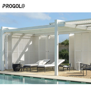 Toldo de Pérgola Moderno para Exteriores, Impermeable, con Persianas, Toldo para Sol con Rodillo de Aleación de Aluminio, Contraventanas de Plantación - Product Image 5