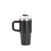 Nouvelle Tasse Cadeau Simple à Double Paille, Couleur Unie, Double Paroi Sous Vide, en Acier Inoxydable 304/201, Isolation Thermique 6-12 Heures