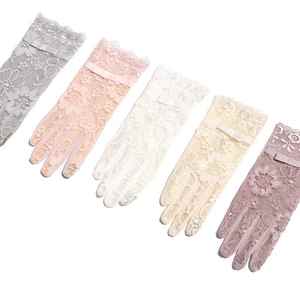 <span class=keywords><strong>Mitaines</strong></span> d'été pour femmes, courtes, <span class=keywords><strong>anti</strong></span>-<span class=keywords><strong>UV</strong></span>, antidérapantes, pour la conduite, en dentelle, à doigts entiers, pour écran tactile, avec nœud, pour robe, blanches - Product Image 6