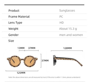 Lunettes fantaisie pour enfants, lunettes de soleil rondes à imprimé camouflage animal pour enfants, festival - Product Image 3