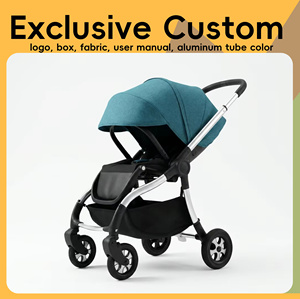 Poussette pliable 3-en-1 légère en alliage d'aluminium et tissu, pliage automatique à un bouton, poussée bidirectionnelle, 3 niveaux de réglage pour bébés - Product Image 1
