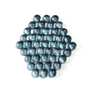 Piedra de Topacio Azul Londdon Natural de 7mm y 8mm, cabujón de forma redonda, piedras preciosas sueltas, precio al por mayor, piedras preciosas sueltas para la fabricación de joyas - Product Image 3