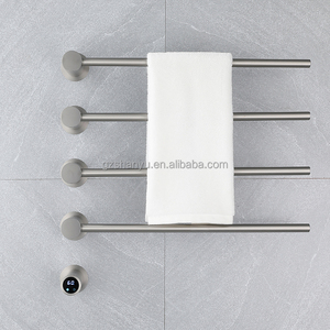 Porte-serviettes pour salle de bain Sèche-serviettes électrique à 4 barres Chauffe-serviettes mural avec minuterie de température - Product Image 5