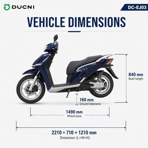 Motocicleta Ducni de 72v 2000w 3000w con Motor de 16 Pulgadas para Movilidad Urbana Ej03 - Product Image 6