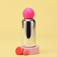 Bouteille d'eau portable isotherme en acier inoxydable poli miroir de qualité alimentaire, anti-fuite, sans BPA, avec nez rouge mignon