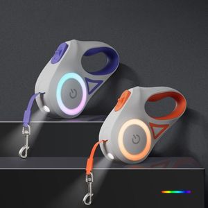 Laisse pour <span class=keywords><strong>chien</strong></span> en plastique et nylon avec rubans lumineux LED, accessoire de sécurité ultime pour les laisses rétractables - Product Image 2