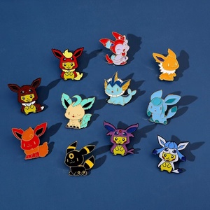 Épingles en émail d'anime en bronze imprimé personnalisé en gros Broche en forme de chat en métal Poke Mon Raichu Squirtle Jigglypuff Logo Clothes Art - Product Image 6