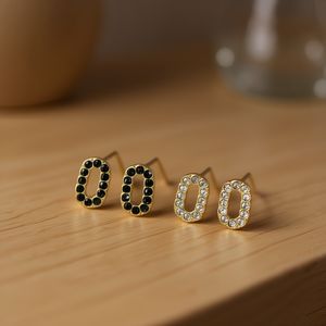 Pendientes de Acero Inoxidable Chapados en Oro con Forma de O y Cristales de Estrás para Mujer, Joyería de Moda, Diseño Geométrico Moderno - Product Image 2