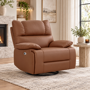<span class=keywords><strong>Fauteuil</strong></span> inclinable électrique moderne de style européen, pivotant à 360°, avec appui-tête réglable, tissu premium et coussin supérieur - Product Image 2