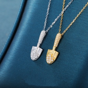 Collar con Colgante de <span class=keywords><strong>Pala</strong></span> de Plata de Ley S925 Brillante, Directo de Fábrica SPJ, Joyería de Lujo Minimalista y Única para <span class=keywords><strong>Mujer</strong></span> - Product Image 3