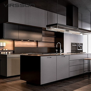 סט מלא של ריהוט מטבח מודרני סִגְנוֹן מטבח ארונות בהתאמה אישית לדירה - Product Image 1