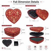 Boîte d'emballage de luxe en forme de cœur pour chocolats, boîte cadeau rigide en papier personnalisée avec plateau de séparation pour bonbons de la Saint-Valentin et de mariage