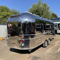 Trailer Makanan Cepat Saji Stainless Steel Grosir Label Pribadi Kompatibel 220V untuk Jajanan, Keripik, dan Penggunaan Kedai Kopi