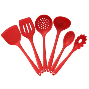 Offre Spéciale 6 en 1 ménage antiadhésif Silicone cuisson cuisine accessoires spatule cuisine maison ustensiles ensemble avec boîte de couleur
