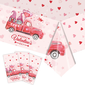 Valentine's Day <b>Tablecloth</b> <b>Rectangle</b> Digital Printing Pink Heart Pattern Party Decoration for Valentine's Day - Product Image 3