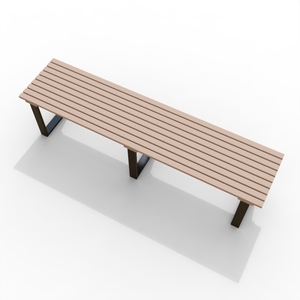 Cadeira Longa Profissional de Estilo Moderno em Plástico, Madeira e Metal Composto para Parques, Jardins, Hotéis e Aeroportos - Product Image 3
