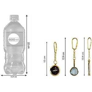 ALFA NAUTICAL Boussole en laiton poli écologique Loupe Sablier Porte-clés imprimé en typographie Cadeau design - Product Image 2