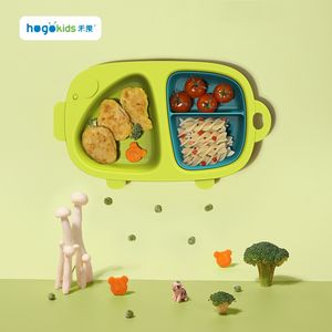 <span class=keywords><strong>Hogo</strong></span> – assiettes et couvercles en Silicone colorés sans BPA pour bébé, assiettes à dîner pour enfants - Product Image 2