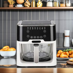 Friteuse à air électrique carrée tendance 2026 avec écran LCD 360°, sans huile, multifonctionnelle, avec revêtement intérieur en acier inoxydable pour la maison - Product Image 3