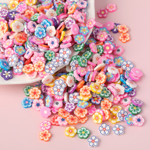 Soft Clay Crafts Wholesale Cartoon Colorful Flowers Handmade Phone Case Nail Art Material Kit Soft Clay Slices Decorations