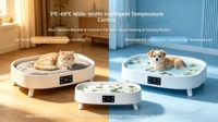 Lit climatisé pour animaux de compagnie avec chauffage et refroidissement (5°C-60°C), audio Bluetooth, housse amovible, matériau ABS pour chats et chiens