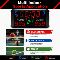 Tableau de score électronique portable à LED Ganxin à 14 chiffres avec chronomètre de 24 secondes pour les sports d'intérieur multiples