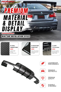 Diffuseur arrière en fibre de carbone véritable style PH pour BMW Série 3 F30 2013-2018, kit carrosserie de mise à niveau automobile Perfiply - Product Image 3