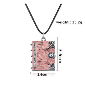 Collier livre de magie 3D <span class=keywords><strong>Hocus</strong></span> <span class=keywords><strong>Pocus</strong></span>, livre de magie des sœurs Sanderson, pendentif double face, collier ras du cou pour femmes, cadeaux pour enfants - Product Image 6