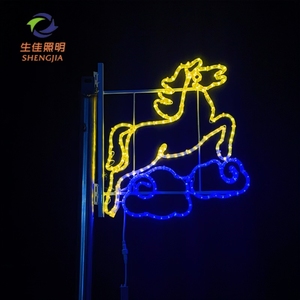 Guirlande lumineuse LED 2D personnalisable 220V, motif cheval, pour poteau de <span class=keywords><strong>lampadaire</strong></span>, décoration de Noël extérieure étanche - Product Image 2