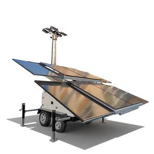 Remorque solaire mobile robuste avec caméras de vidéosurveillance HD, remorque de sécurité solaire avec 8 panneaux solaires de 300W - Product Image 5