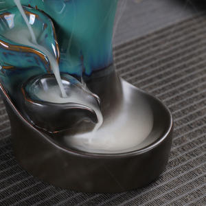 Brûleur d'encens à reflux en céramique, statue décorative, brûleur d'encens à reflux en bois de santal, décoration d'intérieur - Product Image 2