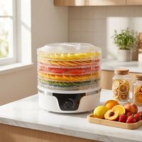OEM ODM Meerlaagse Voedseldehydrator 35-70 ° C Temperatuurregeling BPA-vrije plastic fruit- en groentedroger FDA CE-goedkeuring