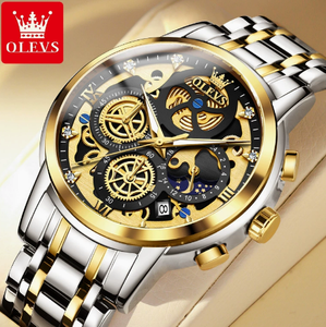 Reloj de Pulsera de Cuarzo de Lujo para Hombre 9947, Correa de Silicona, Esfera de 42 mm, Resistente al Agua, Cronógrafo, Manecillas Luminosas, Fase Lunar - Product Image 6