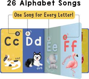 Livre sonore interactif avec 26 lettres de l'alphabet, chants et comptes-rends pour la maternelle, livre ABC - Product Image 5