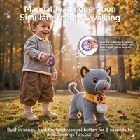 Jouets en peluche interactifs pour enfants Tumama, chat britannique à poils courts bleu réaliste, robot chat qui marche, pour les enfants de 3 ans et plus