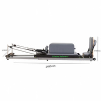 Lit de Pilates Réformateur Ajustable en Alliage d'Aluminium Gain de Place pour Entraînement du Core, Pliable, Marque OBG, Garantie 3 Ans, Modèle OBG-112, 40KG