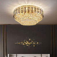 Lampu Plafon LED Kristal K9 Bulat Modern Zeal Lighting, Lampu Chandelier Mewah untuk Ruang Tamu