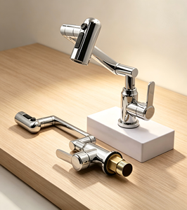 Robinet de lavabo moderne en acier inoxydable 304 chromé, réglable et rotatif, à trou unique, pour salle de bain et chambre, motif <span class=keywords><strong>chat</strong></span> porte-bonheur - Product Image 6